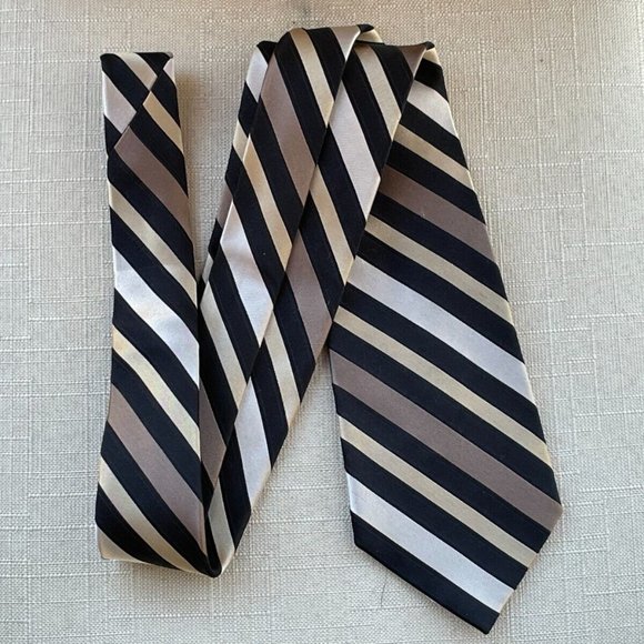 Croft and Barrow Men Tie Multi Color Striped Necktie Classic Tie 100% Silk - Picture 5 of 10